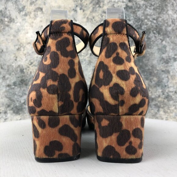 CAbi Women's Size 8M Kiki Brown Leopard Print Ankle Strap Block Heel Sandals - Picture 6 of 12